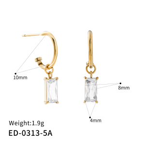 C-shaped stud earrings