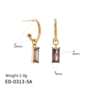 C-shaped stud earrings