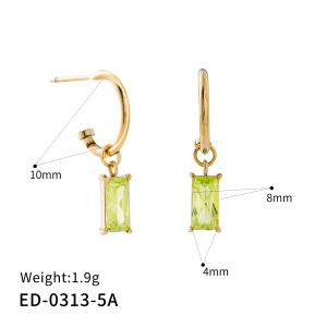 C-shaped stud earrings