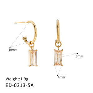 C-shaped stud earrings