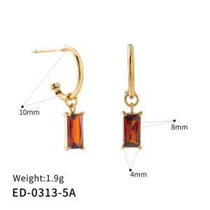 C-shaped stud earrings