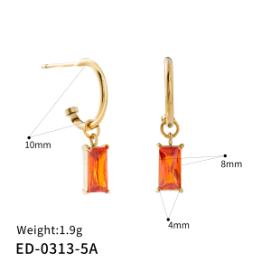 C-shaped stud earrings
