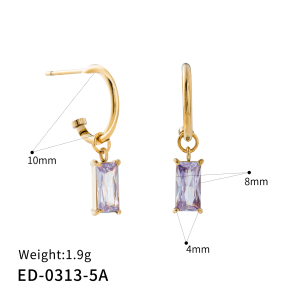 C-shaped stud earrings