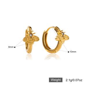 Little Bee Huggie Hoop Earrings