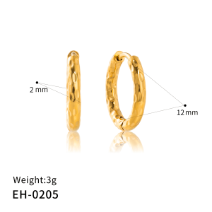 Hammered gold hoop earrings