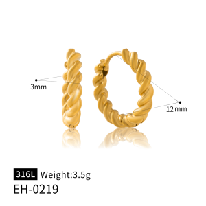 Fried dough twist Hoop Earrings