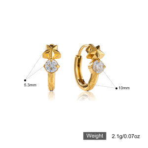 Gold Star Huggie Hoop Earrings