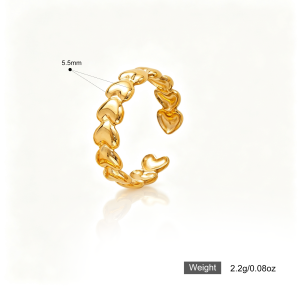 Interlocked Hearts Ring