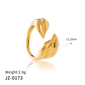 Leaf-motif open ring