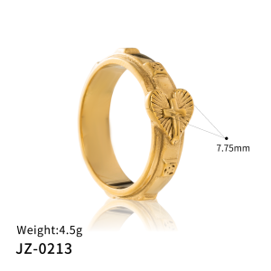 Sacred Heart Cross Ring