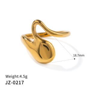 Teardrop-shaped ring