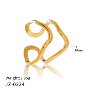 Double Layer Irregular Wavy Open Ring